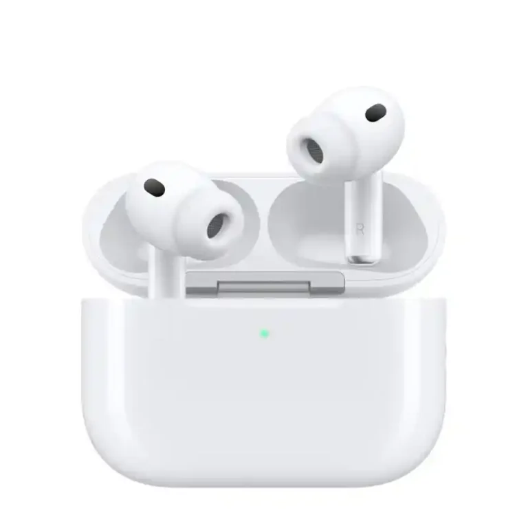 AirPods Pro 3 earbuds in open charging case