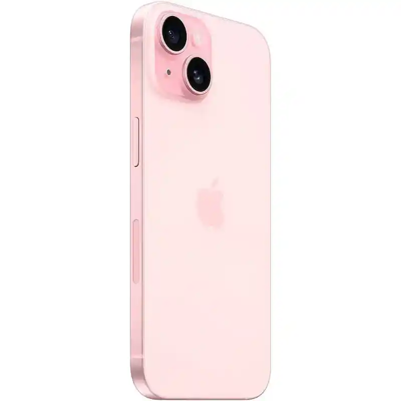 iPhone 15 in Pink showing the front and back