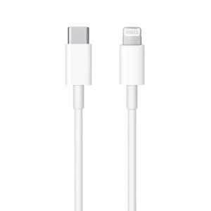 Apple USB-C to Lightning cable showing USB-C and Lightning connectors