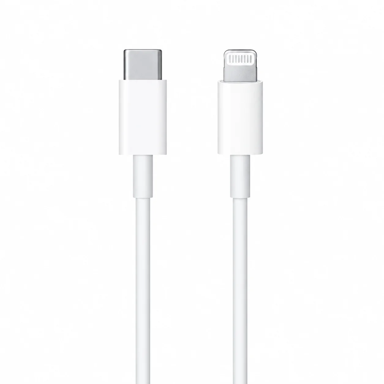 Apple USB-C to Lightning cable showing USB-C and Lightning connectors