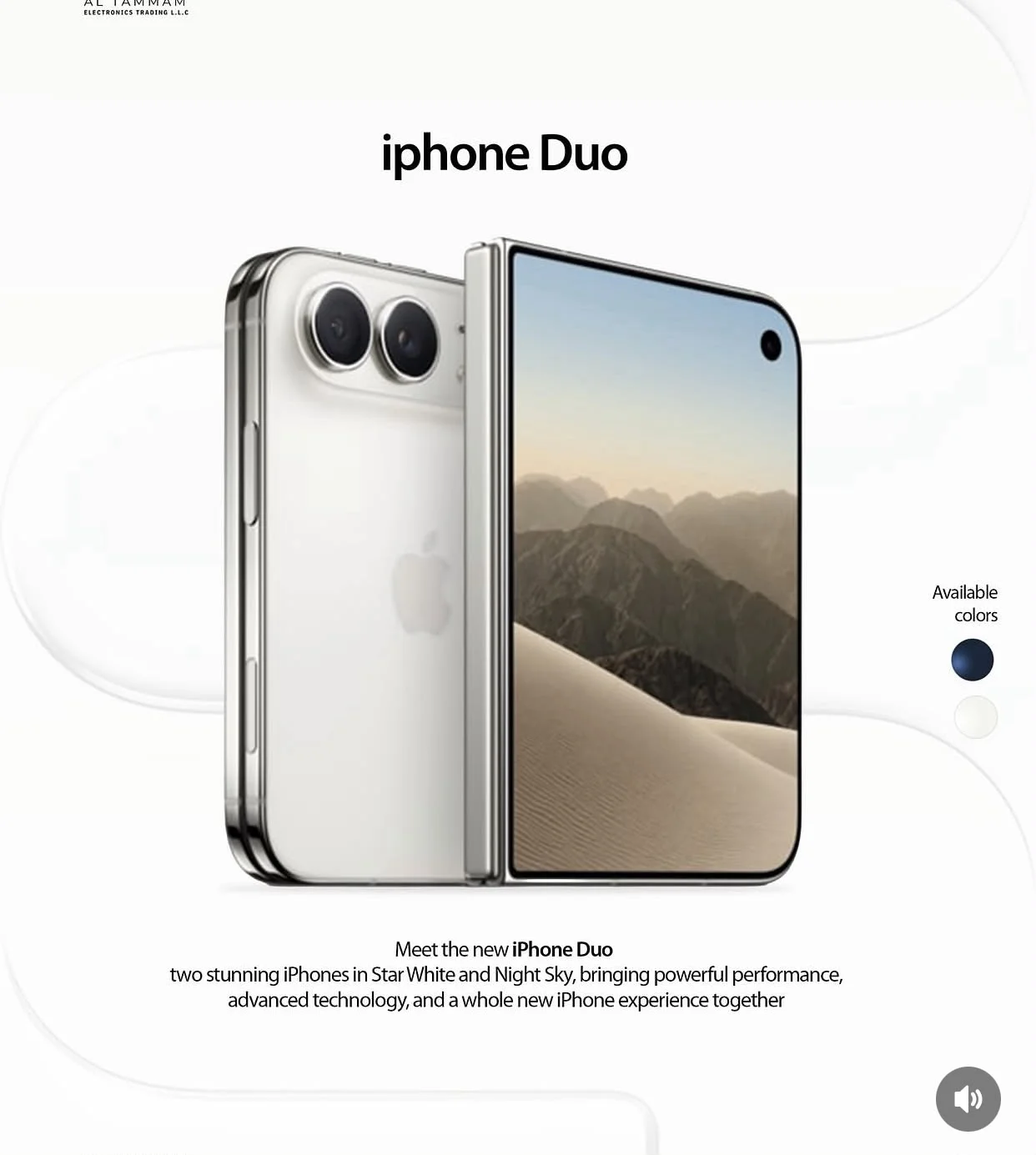 iPhone Duo folded showing its thin foldable profile